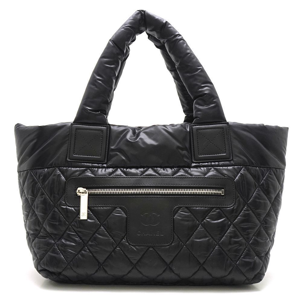 Chanel Coco Coon Tote Bag Nylon Leather Black